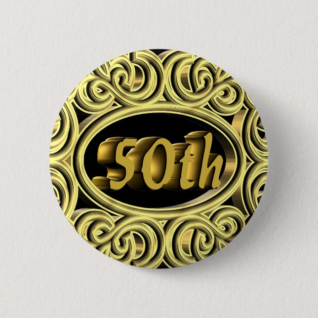 50th Wedding Anniversary Gifts 6 Cm Round Badge (Front)