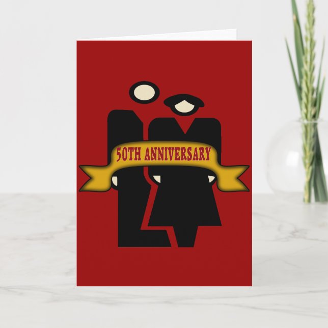 50th Wedding Anniversary Gifts Card (Front)