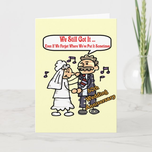 50th Wedding Anniversary Gifts Card (Front)
