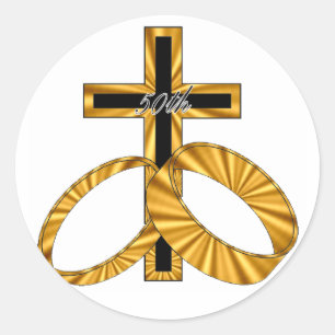 50th Wedding Anniversary Gifts Classic Round Sticker