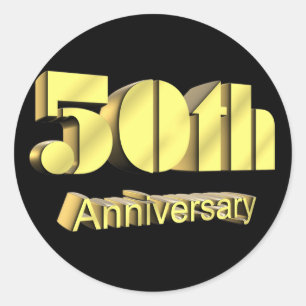 50th Wedding Anniversary Gifts Classic Round Sticker