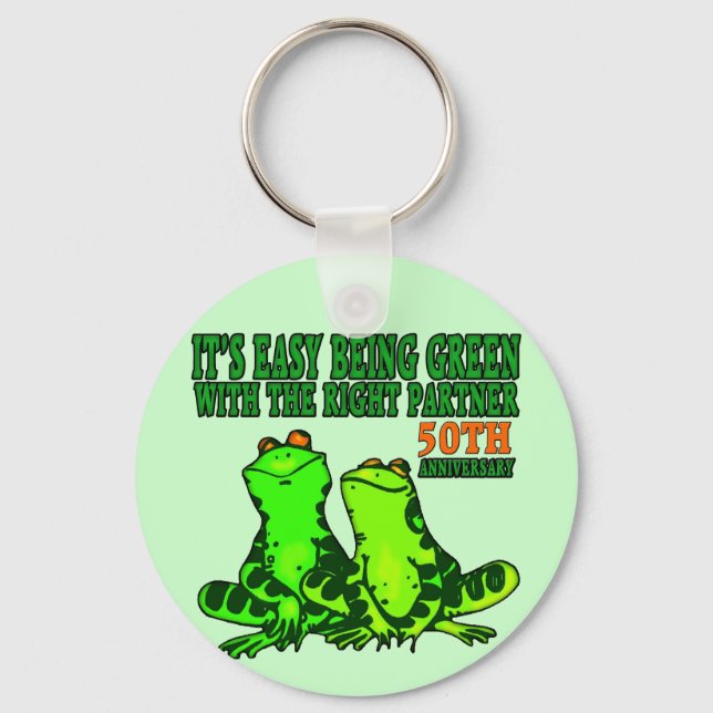 50th Wedding Anniversary Gifts Key Ring (Front)