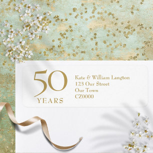 50th Wedding Anniversary Gold Address
