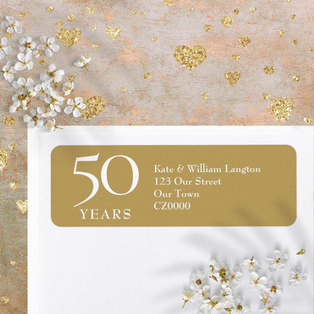 50th Wedding Anniversary Gold Address (50th Wedding Anniversary Gold Address Label)