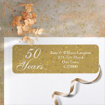 50th Wedding Anniversary Gold Dust Confetti<br><div class="desc">Beautiful script font 50 Years and personalised with your names and mailing address on a delicate gold dust confetti background. Designed by Thisisnotme©</div>