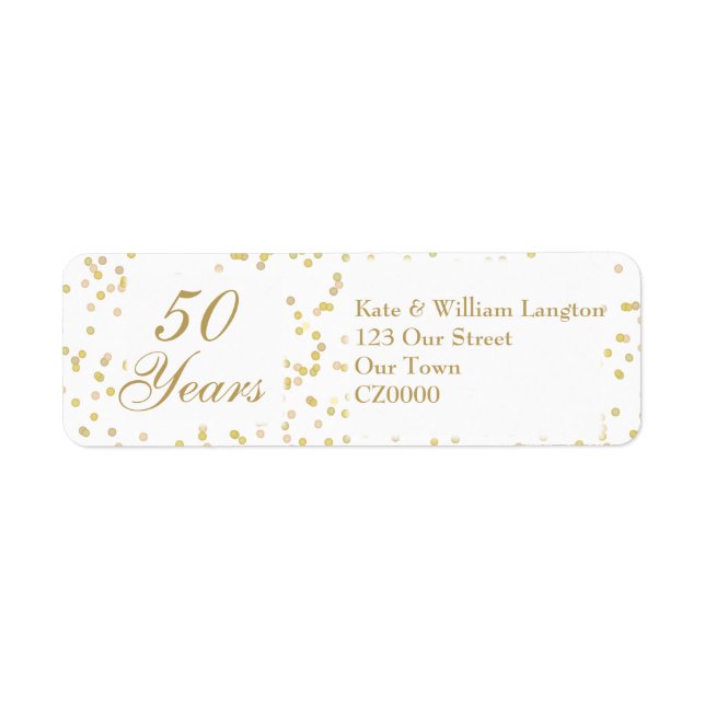 50th Wedding Anniversary Gold Dust Confetti (Front)