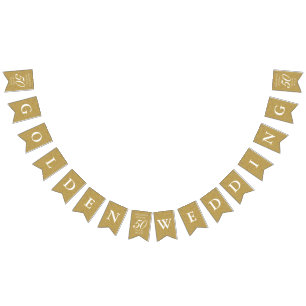 50th Wedding Anniversary Gold Dust Confetti Bunting