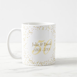 50th Wedding Anniversary Gold Dust Confetti Coffee Mug