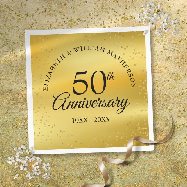 50th Wedding Anniversary Gold Dust Confetti Napkin (50th Wedding Anniversary Gold Dust Confetti Napkins)