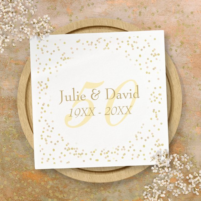 50th Wedding Anniversary Gold Dust Confetti Napkin (50th Wedding Anniversary Gold Dust Confetti Napkins)