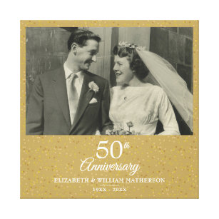 50th Wedding Anniversary Gold Dust Confetti Photo Canvas Print