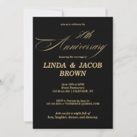 50th Wedding Anniversary Gold Faux Glitter Script