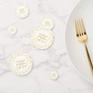 50th Wedding Anniversary Gold Hearts Confetti