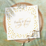50th Wedding Anniversary Gold Hearts Confetti Napkin<br><div class="desc">Beautifully personalised with your names and dates in gold over a delicate 50 (or monogram initial) on a delicate gold hearts confetti background. Use for anniversary celebrations,  family reunions or more. Designed by Thisisnotme©</div>