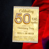 50th wedding anniversary gold jewellery invitation