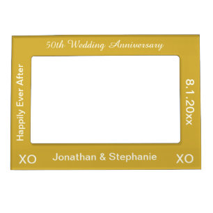 50th Wedding Anniversary Gold Magnetic Frame
