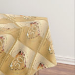 50th Wedding Anniversary Gold Ochre Tablecloth<br><div class="desc">Trying to find that unique 50th wedding anniversary tablecloth with a touch of the romantic? Then perhaps my original ochre and rose gold heart design printed on Zazzle's custom tablecloths will be just the gift you're looking for!</div>