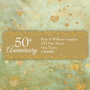 50th Wedding Anniversary Gold Return Address