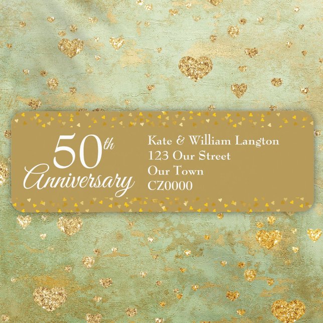 50th Wedding Anniversary Gold Return Address (50th Wedding Anniversary Gold Return Address Label)