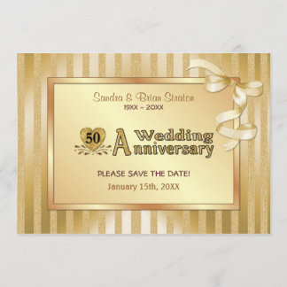 50th Wedding Anniversary - Gold Save The Date