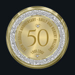 50th Wedding Anniversary Gold White Diamonds Magnet<br><div class="desc">Celebrate your 50th wedding anniversary in style with this exquisite white and gold double heart adorned with stunning faux diamonds. A symbol of enduring love and commitment,  this elegant piece is the perfect way to mark this milestone occasion.</div>