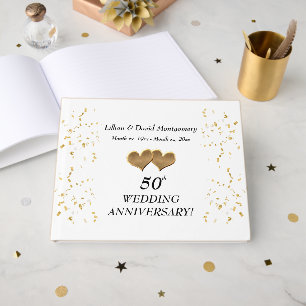 50th Wedding Anniversary, Golden, Couples Names Guest Book