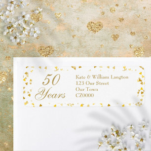 50th Wedding Anniversary Golden Hearts Confetti