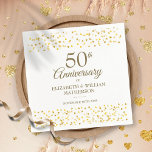 50th Wedding Anniversary Golden Hearts Napkin<br><div class="desc">Featuring delicate gold hearts confetti this 50th golden wedding anniversary napkin can be personalized with your names and special date. Designed by Thisisnotme©</div>