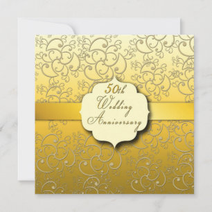 50th Wedding Anniversary - Golden Invitation