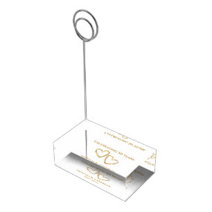 50th Wedding Anniversary Golden Table Card Holder