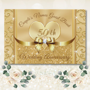 50th Wedding Anniversary Guest Book Personalised