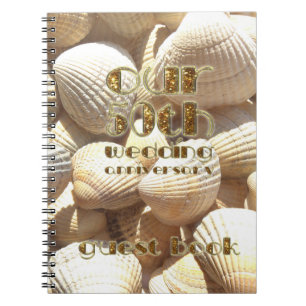 50th Wedding Anniversary Guest Book Summer Shells
