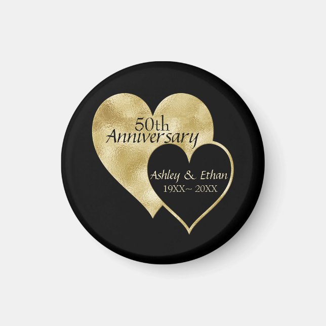 50th wedding Anniversary Hearts Magnet (Front)