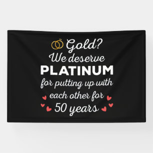 50th Wedding Anniversary I - Gold Funny Couple Banner