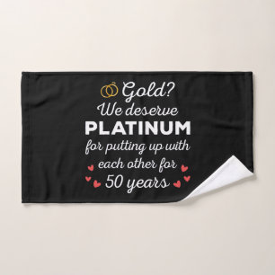 50th Wedding Anniversary I - Gold Funny Couple Bath Towel Set