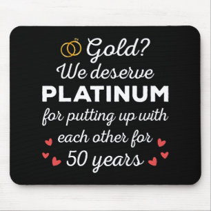 50th Wedding Anniversary I - Gold Funny Couple Mouse Pad