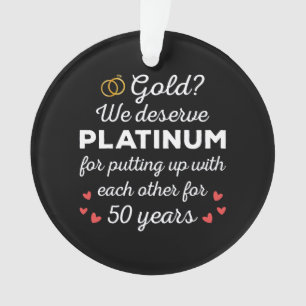 50th Wedding Anniversary I - Gold Funny Couple Ornament