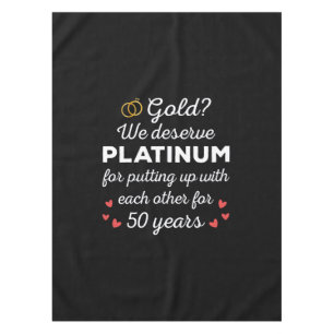 50th Wedding Anniversary I - Gold Funny Couple Tablecloth