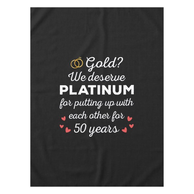 50th Wedding Anniversary I - Gold Funny Couple Tablecloth (Front)
