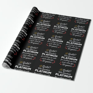 50th Wedding Anniversary I - Gold Funny Couple Wrapping Paper