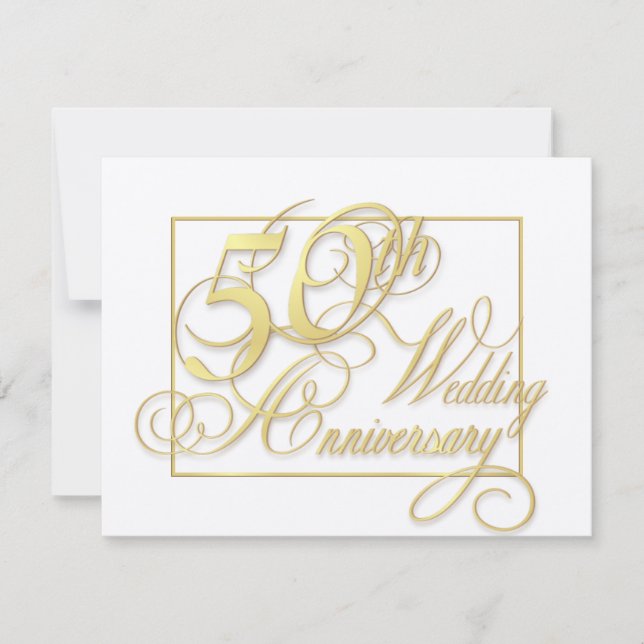 50th Wedding Anniversary - Inexpensive Invitations (Front)