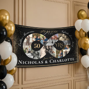 50th Wedding Anniversary Infinity Photo Collage Banner