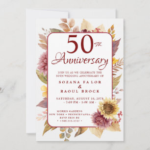 50th Wedding Anniversary Invitation 