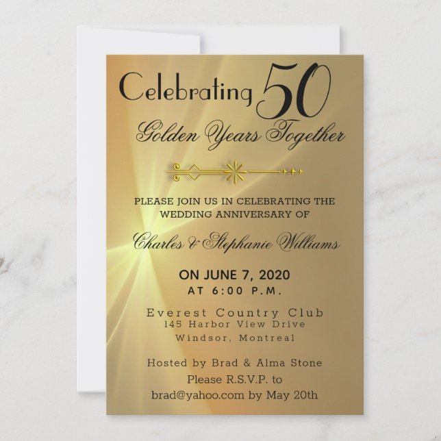 50th Wedding Anniversary Invitation (Front)