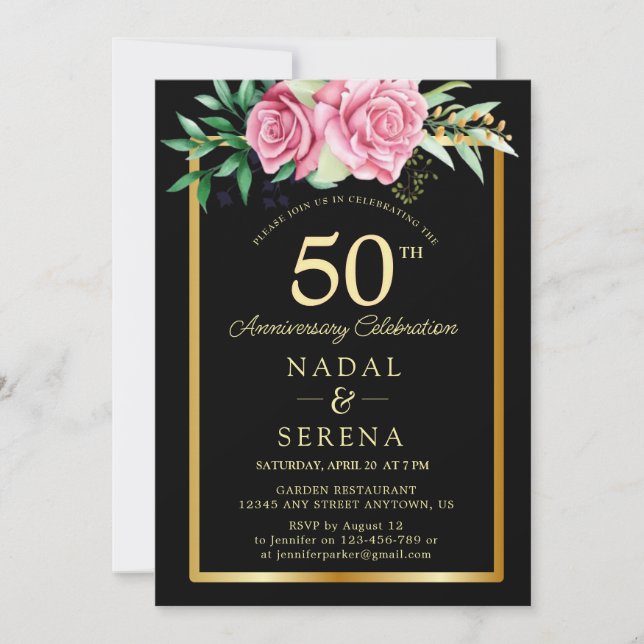 50th Wedding Anniversary Invitation (Front)
