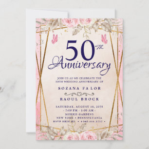 50th Wedding Anniversary Invitation 