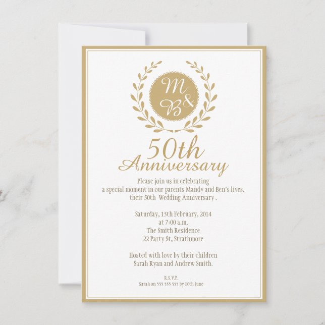 50th Wedding Anniversary Invitation (Front)
