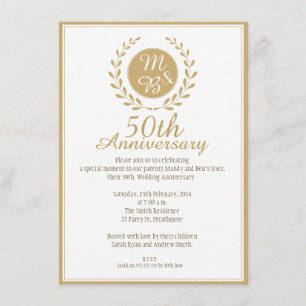 50th Wedding Anniversary Invitation