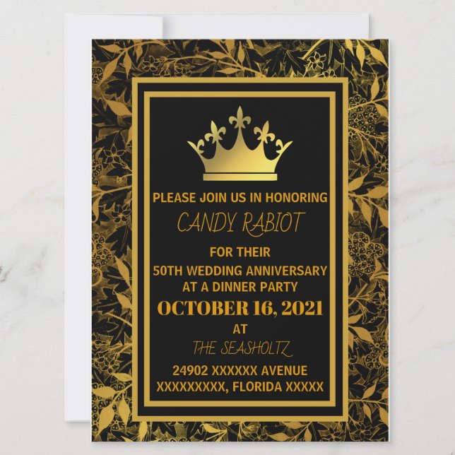 50TH wedding anniversary invitation (Front)