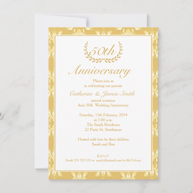 50th Wedding Anniversary Invitation (Front)